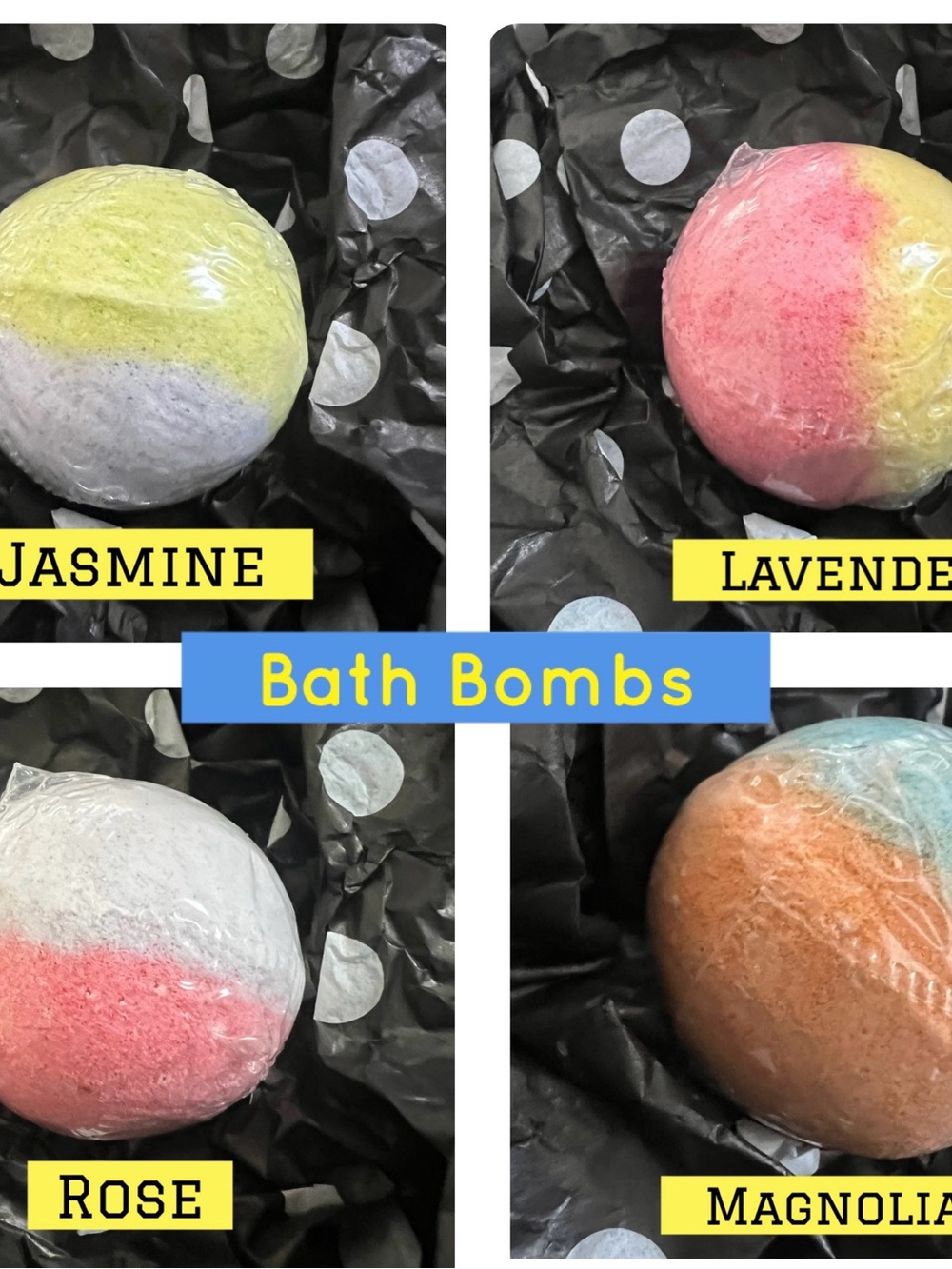 Assorted Floral Scented Bath Bomb - Pink/Yellow/Green/White/Blue